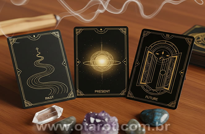 Jogo de Tarot 3 Cartas Passado Presente e Futuro